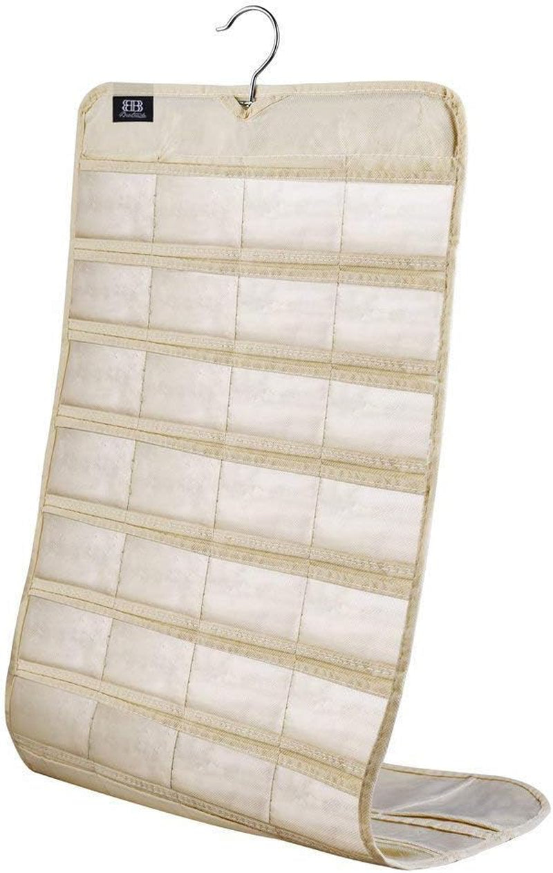Hanging Jewelry Organizer,Accessories Organizer,80 Pocket Organizer for Holding Jewelries(Beige)
