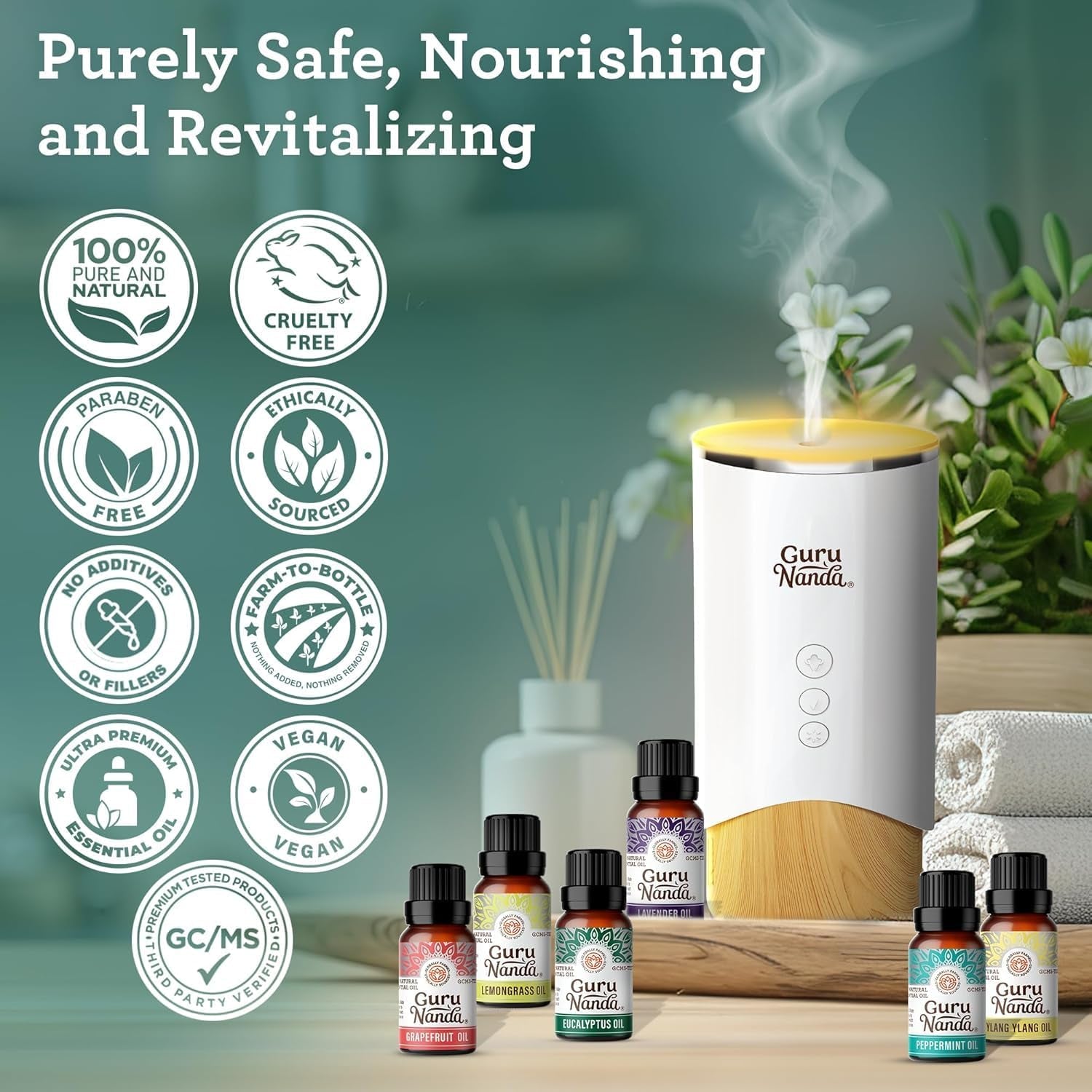 Essential Oils Set – 6 Pack (10Ml Each), Lavender, Peppermint, Eucalyptus, Lemongrass, Grapefruit & Ylang Ylang, 100% Natural Aromatherapy Oils for Diffuser, Massage & DIY Candle Making