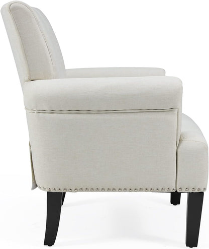 Living Room Accent Chair with Armrests, Modern Accent Chair, Living Room Chairs, Armchairs for Living Room, Office, Beige
