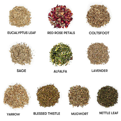 Holy Santo Organic Dried Herbs for Witchcraft Supplies Kit - 10 Witch Herbs for Spells with Crystal Spoon in Beginner Witchcraft Kit - Witchy Gifts, Wiccan Supplies and Tools