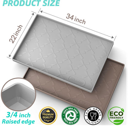 under Sink Mat Waterproof 34" X 22", Silicone Mat Kitchen Drawer Shelf and Cabinet Liner, Sink Protector for Kitchen Organizers and Storage, Boot Tray Pet Food Mats