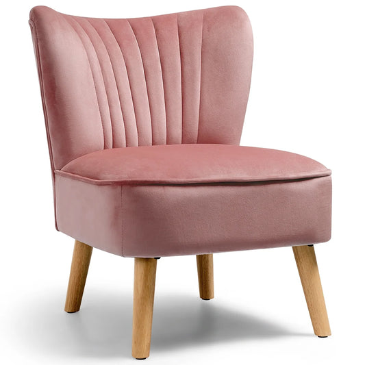 Armless Accent Chair Modern Velvet Leisure Chair Single Upholstered