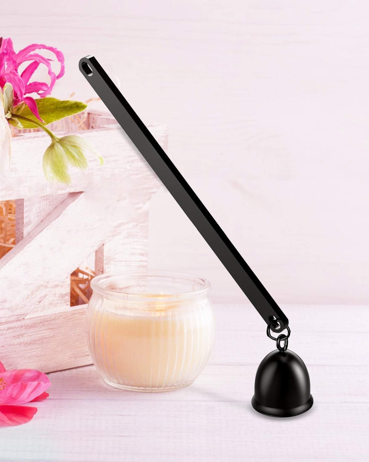 3 in 1 Candle Accessory Set, Candle Wick Trimmer Cutter, Candle Snuffer Extinguisher, Wick Dipper with Gift Package for Candle Lover (Black)