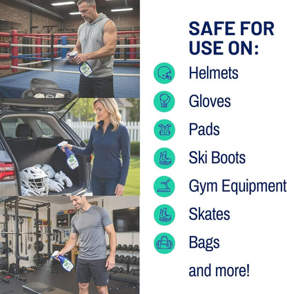 Sports Cleaner and Deodorizer - for Boxing Gloves, Sports Pads, Helmets, Gym Bags, Gym Equipment and More - Naturally Powered by Plants, 16 Fl Oz (1-Pack)