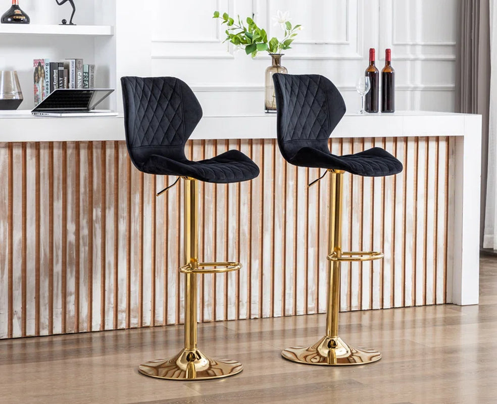 Tierone Upholstered Swivel Adjustable Height Counter Stool with Metal Frame, Modern Velvet Counter Stool