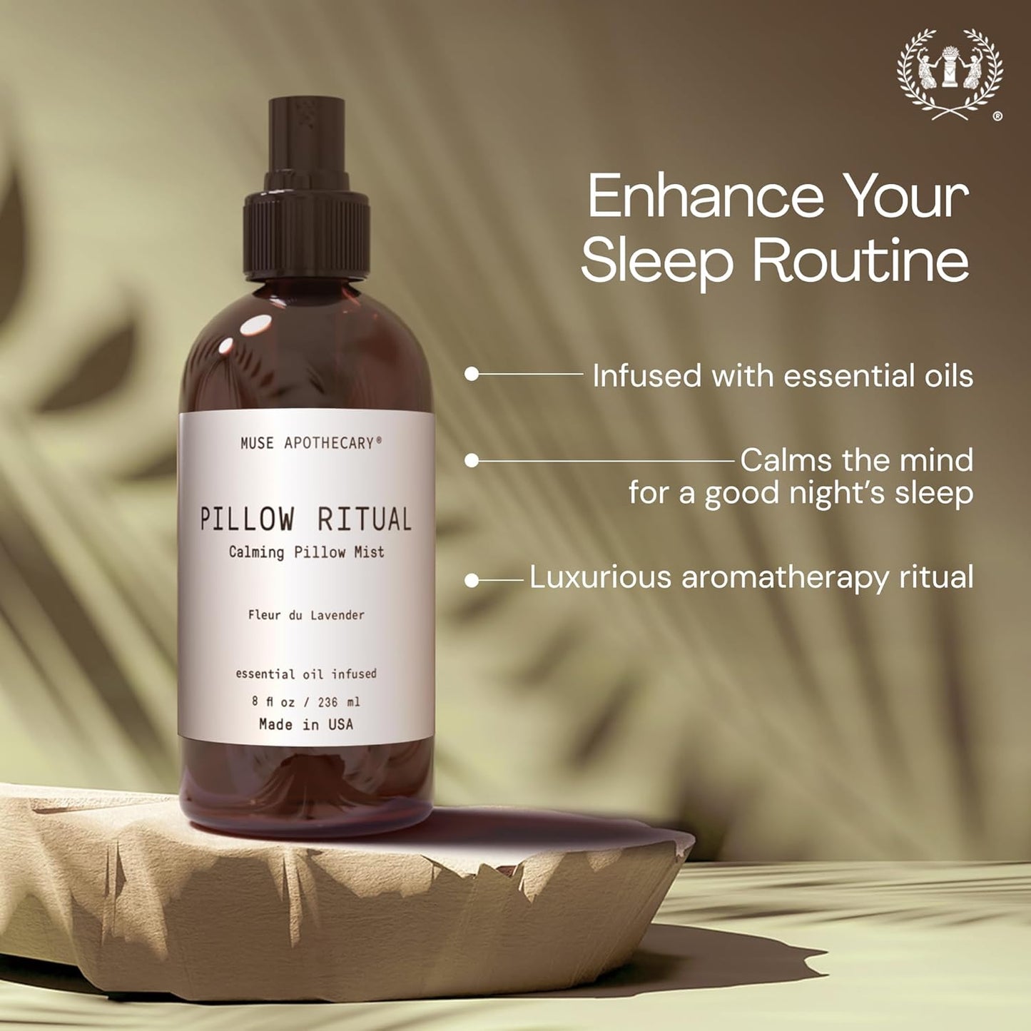 Pillow Ritual - Aromatic, Calming and Relaxing Pillow Mist, Linen and Fabric Spray - Infused with Natural Aromatherapy Essential Oils - 8 Oz, Fleur Du Lavender, 2 Pack
