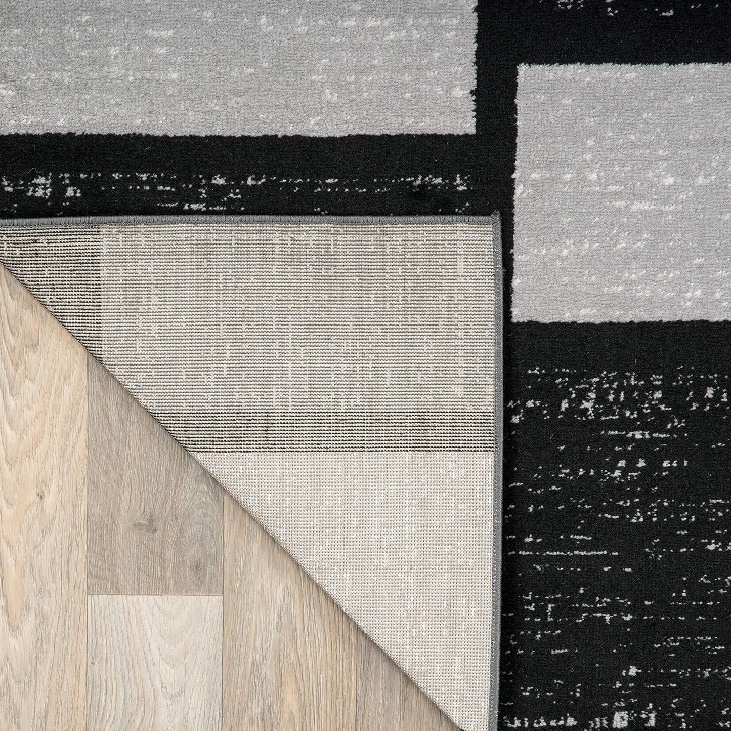 Contemporary Modern Boxes Design Soft Indoor Area Rug 3'3" X 5' Gray