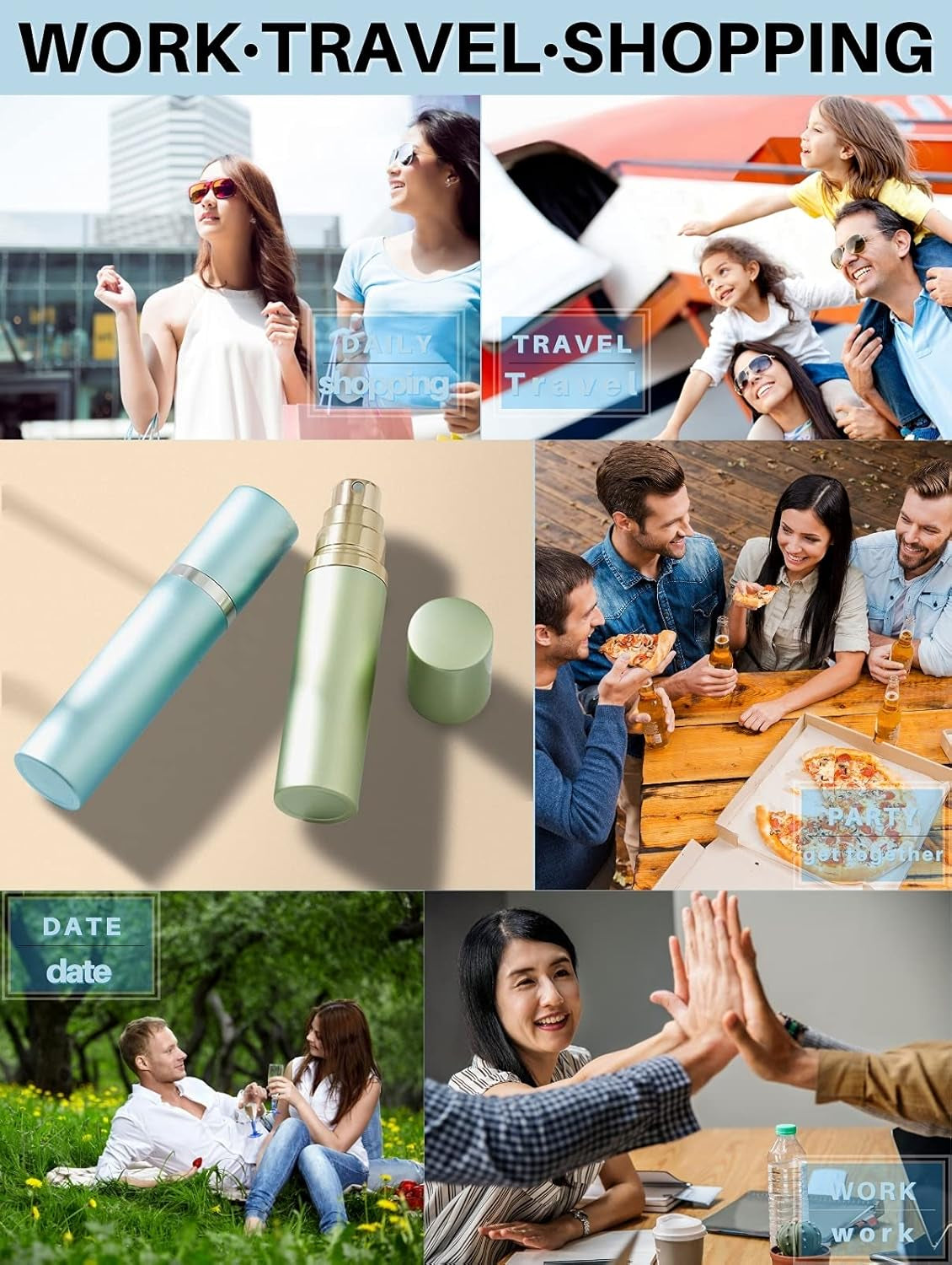 Portable Mini Refillable Perfume Atomizer Bottle Empty Pocket Size Cologne Sprayer for Travel