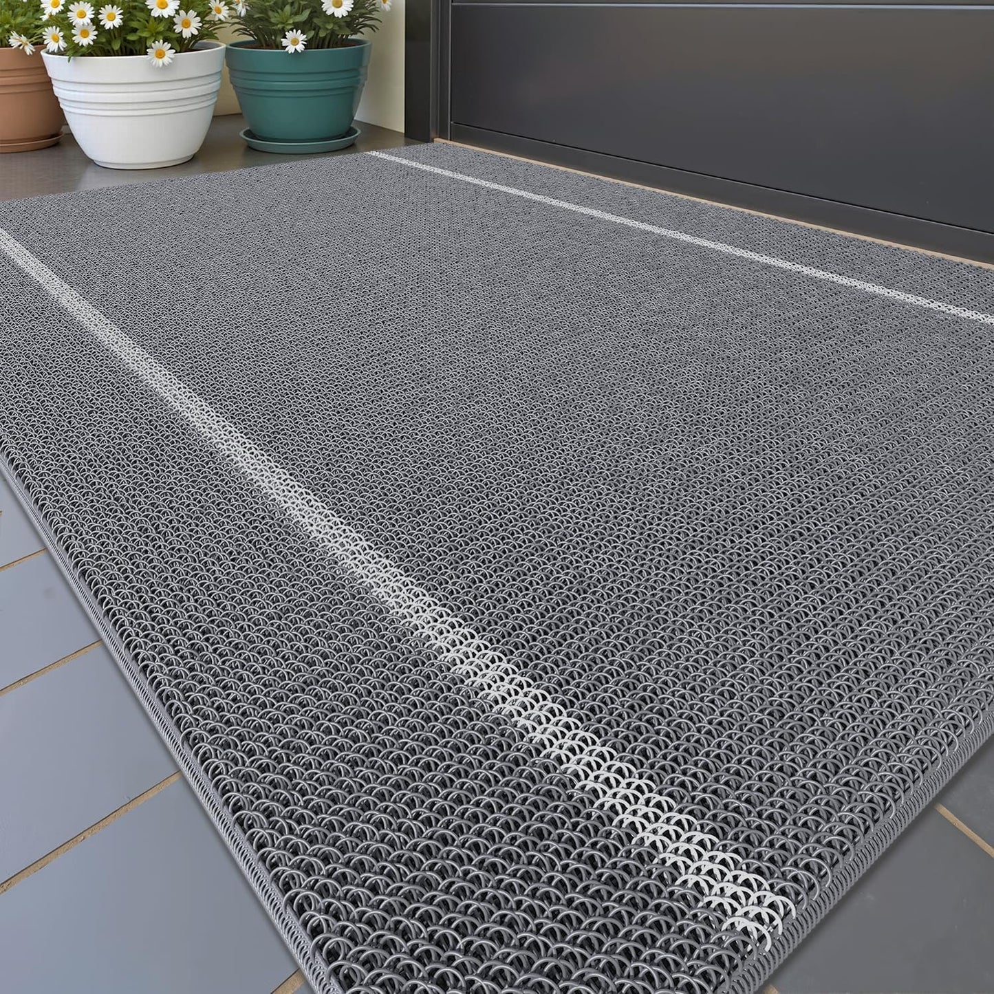 Front Door Mats Outdoor Doormat for outside Entry Home Entrance Back Porch Patio Waterproof | Heavy Duty Non-Slip Outdoors Floor Welcome Matts Exterior - 17"X29" Grey