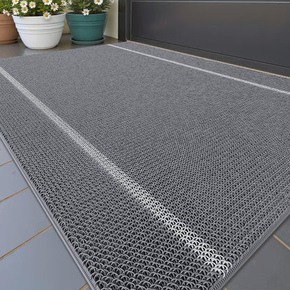 Front Door Mats Outdoor Doormat for outside Entry Home Entrance Back Porch Patio Waterproof | Heavy Duty Non-Slip Outdoors Floor Welcome Matts Exterior - 17"X29" Grey