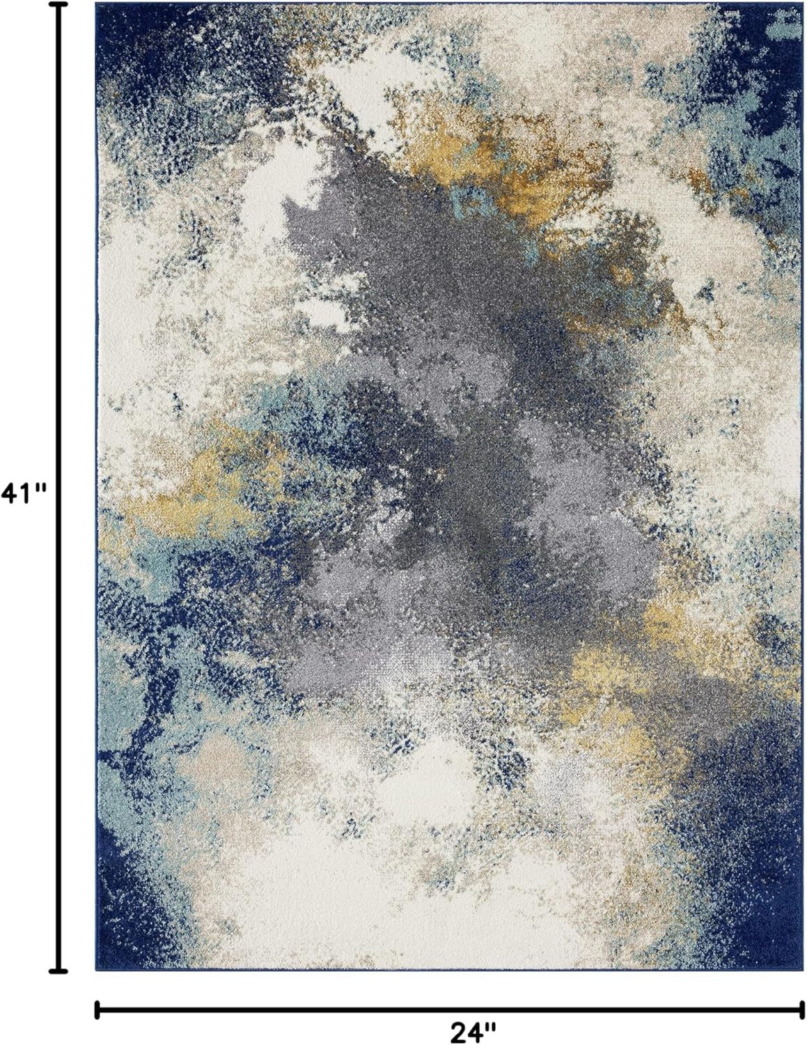 Beverly Collection 8445 Blue 2X3 Modern Abstract Area Rug