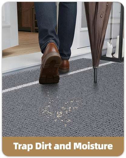 Front Door Mats Outdoor Doormat for outside Entry Home Entrance Back Porch Patio Waterproof | Heavy Duty Non-Slip Outdoors Floor Welcome Matts Exterior - 17"X29" Grey