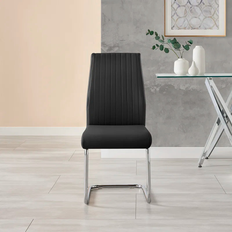 Scottsmoor Modern High Gloss Halo 6 Seater Dining Table Set with Luxury Faux Leather Dining Chairs