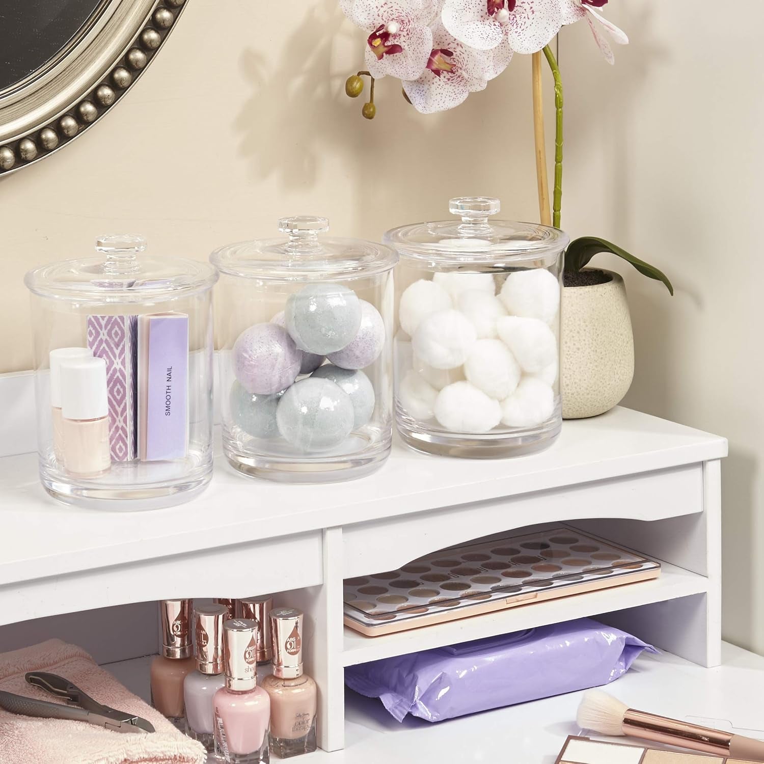 30-Ounce Premium Quality Clear Plastic Apothecary Jar