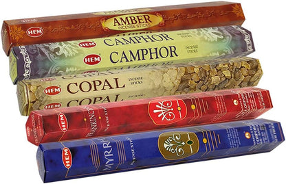 Hem Incense Sticks Variety Pack #4 and Incense Stick Holder Bundle with 5 Unique Based Fragrances
