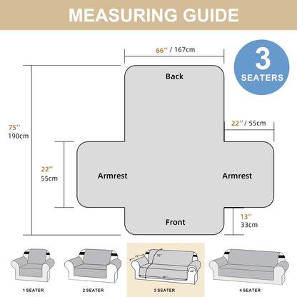 100% Waterproof Sofa Cover Non Slip Couch Cover Machine Washable Slipcover Leakproof Furniture Protector for Dogs Kids Pets, Dark Gray, Sofa