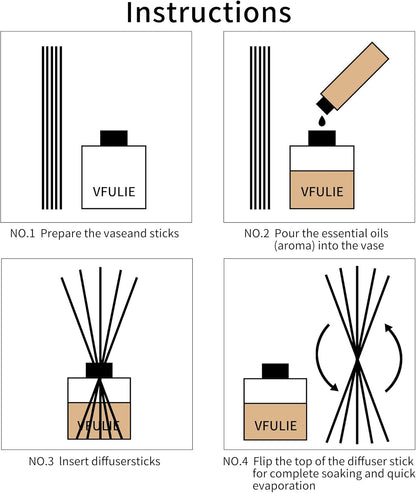 100PCS Reed Diffuser Sticks, 10 Inch Natural Rattan Wood Sticks Essential Oil Aroma Diffuser Sticks Refill Replacement for Aroma Fragrance ((Primary Color))