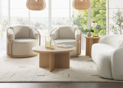 Lillian Fluted End Table, Natural Pine Finish