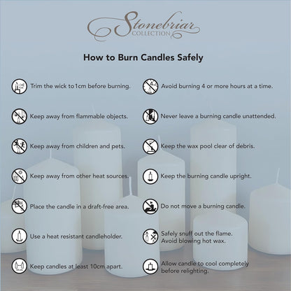 Unscented White Tall Pillar Candles, 65 Hour Burning Candle Pillars, Perfect for Decor, Weddings, Emergencies 3" X 6", 6 Count
