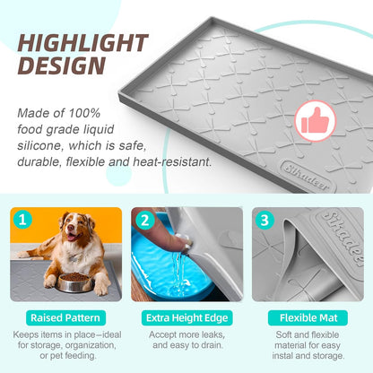 under Sink Mat Waterproof 34" X 22", Silicone Mat Kitchen Drawer Shelf and Cabinet Liner, Sink Protector for Kitchen Organizers and Storage, Boot Tray Pet Food Mats