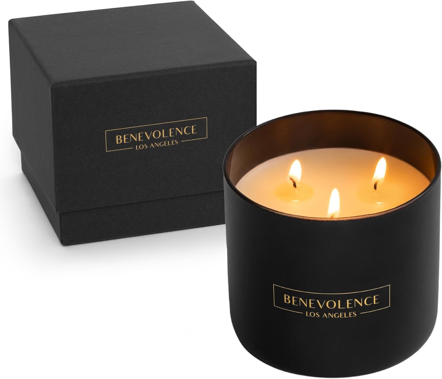 3 Wick Candle, Bergamot & Jasmine Large Christmas Scented Candles | Soy Candles | Holiday Candle Gifts for Women and Men | Home Fragrance | Aromatherapy | 14.5 Oz, 45 Hour Burn