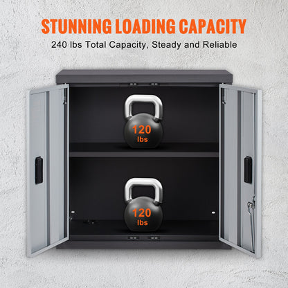 Uimoso Foldable Wall-Mounted Garage Cabinet 26" Compact Design, 240 Lbs Capacity