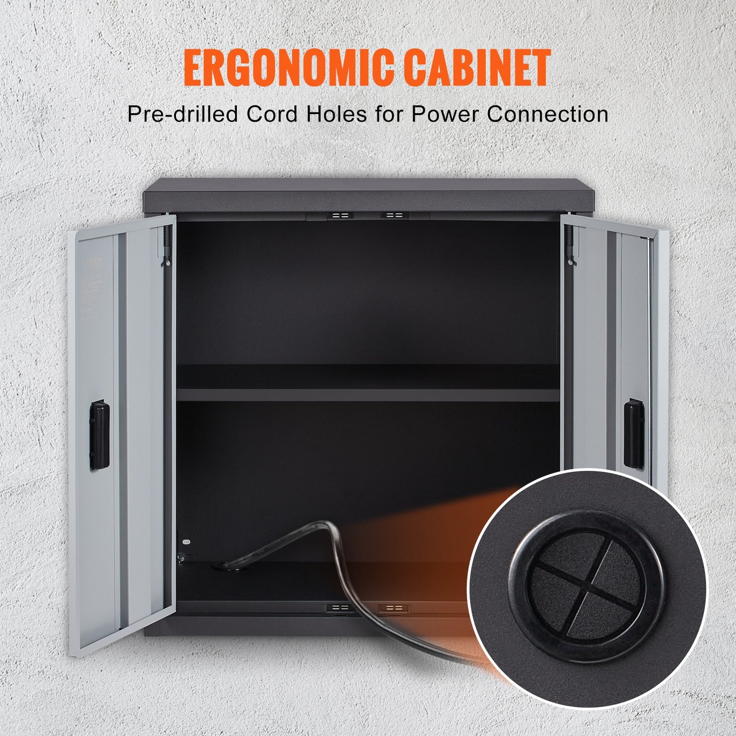 Uimoso Foldable Wall-Mounted Garage Cabinet 26" Compact Design, 240 Lbs Capacity