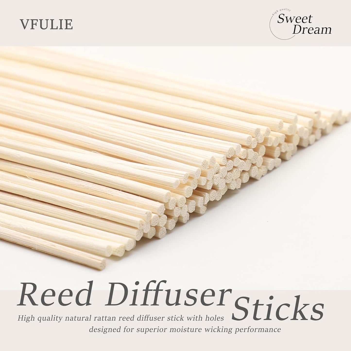 100PCS Reed Diffuser Sticks, 10 Inch Natural Rattan Wood Sticks Essential Oil Aroma Diffuser Sticks Refill Replacement for Aroma Fragrance ((Primary Color))