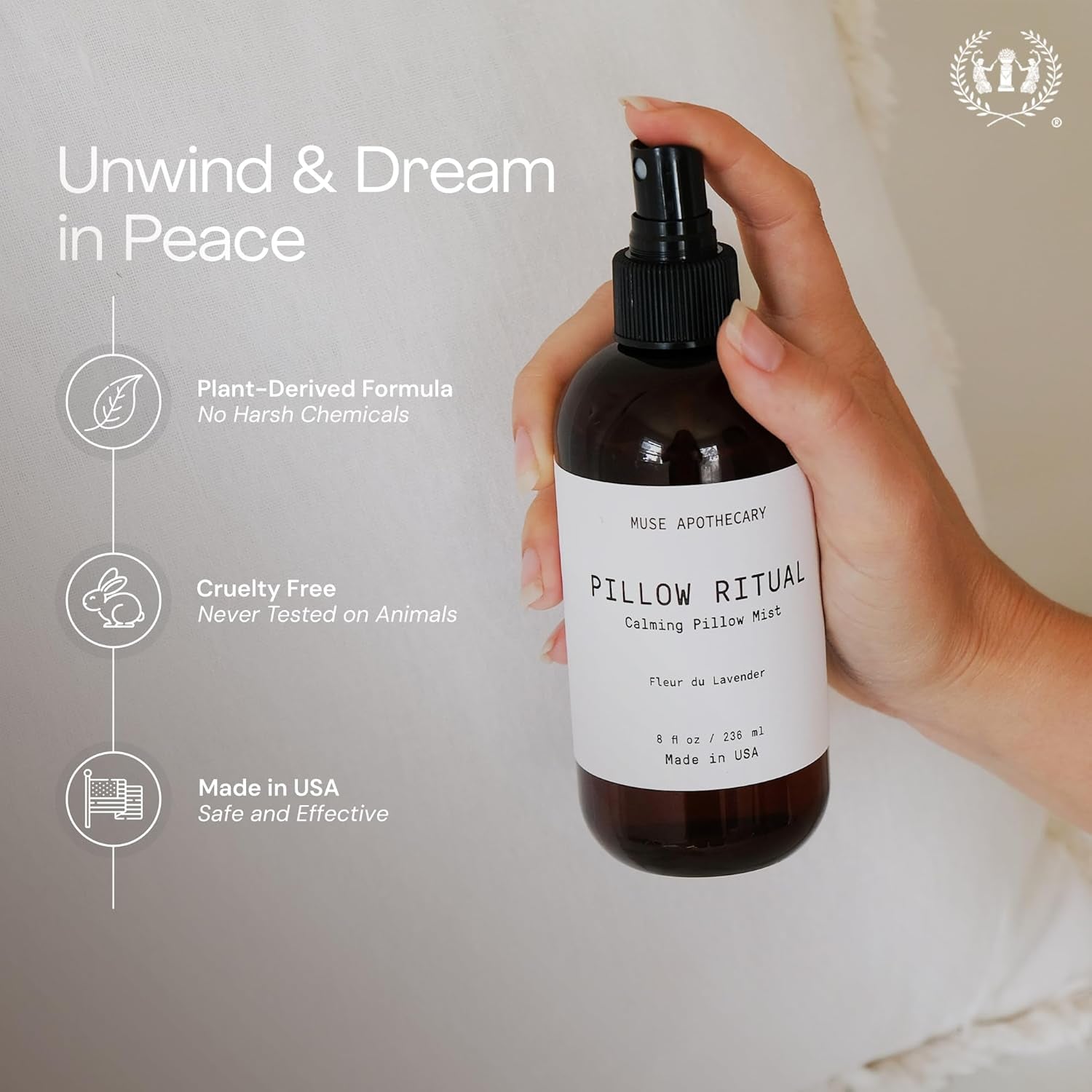 Pillow Ritual - Aromatic, Calming and Relaxing Pillow Mist, Linen and Fabric Spray - Infused with Natural Aromatherapy Essential Oils - 8 Oz, Fleur Du Lavender, 2 Pack