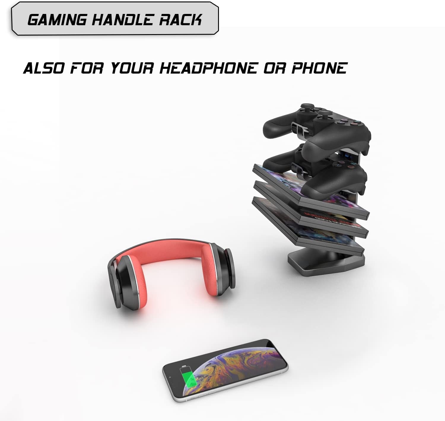 Gaming Desk 55 Inch, Gaming Computer Desk, PC Gaming Table, T Shaped Racing Style Professional Gamer Game Station with Large Mouse Pad, Gaming Handle Rack, Cup Holder…