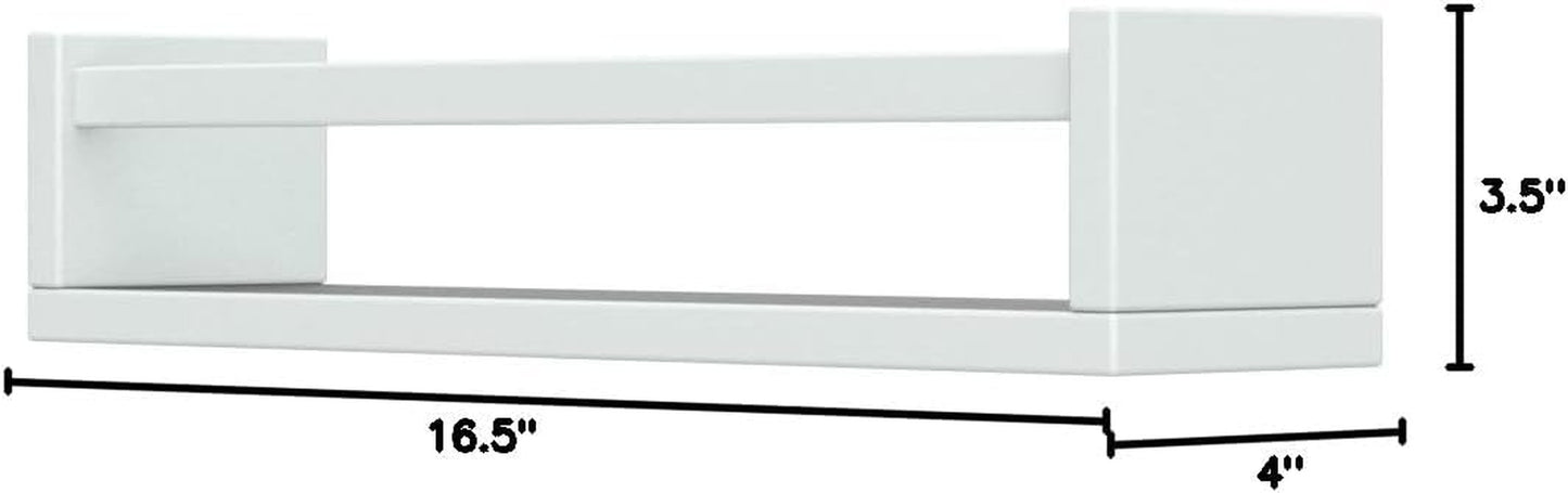 Floating Nursery Book Shelves for Wall Set of 4, Wall Bookshelf for Kids Room, White Wood Hanging Bookshelves Book Shelf for Baby Toddler Childrens Boy Girl Bedoom Toy and Decor Storage