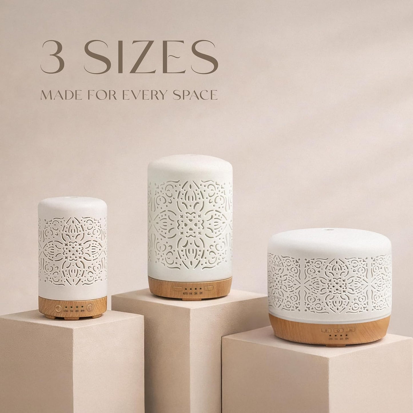 Essential Oil Diffuser White Ceramic Diffuser 100 Ml Timers Night Lights and Auto off Function Home Office Humidifier Aromatherapy Diffusers for Essential Oils