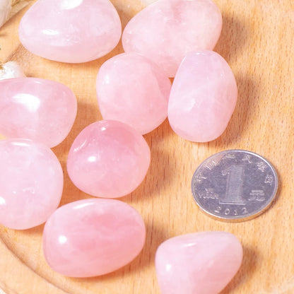 7PCS Tumbled Crystals Stones Polished Rose Quartz for Wicca Reiki Chakra Healing Energy Balancing Beginners
