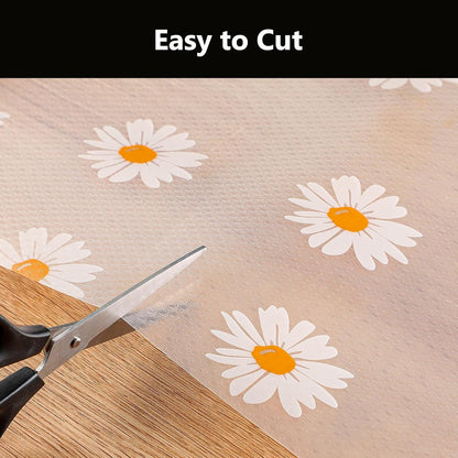 Shelf Liners for Kitchen Cabinets – Drawer Liner Waterproof & Oil-Proof, Non-Adhesive EVA with Floral Pattern – Durable Washable, Easy to Clean (Clean Daisy, 11.8" X 360")