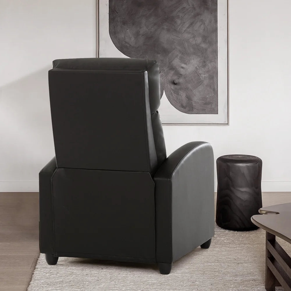 Massage Recliner Chair, Small Recliner Sofa Chair with Padded Seat and Massage Backrest for Home Theater Living Room, Black