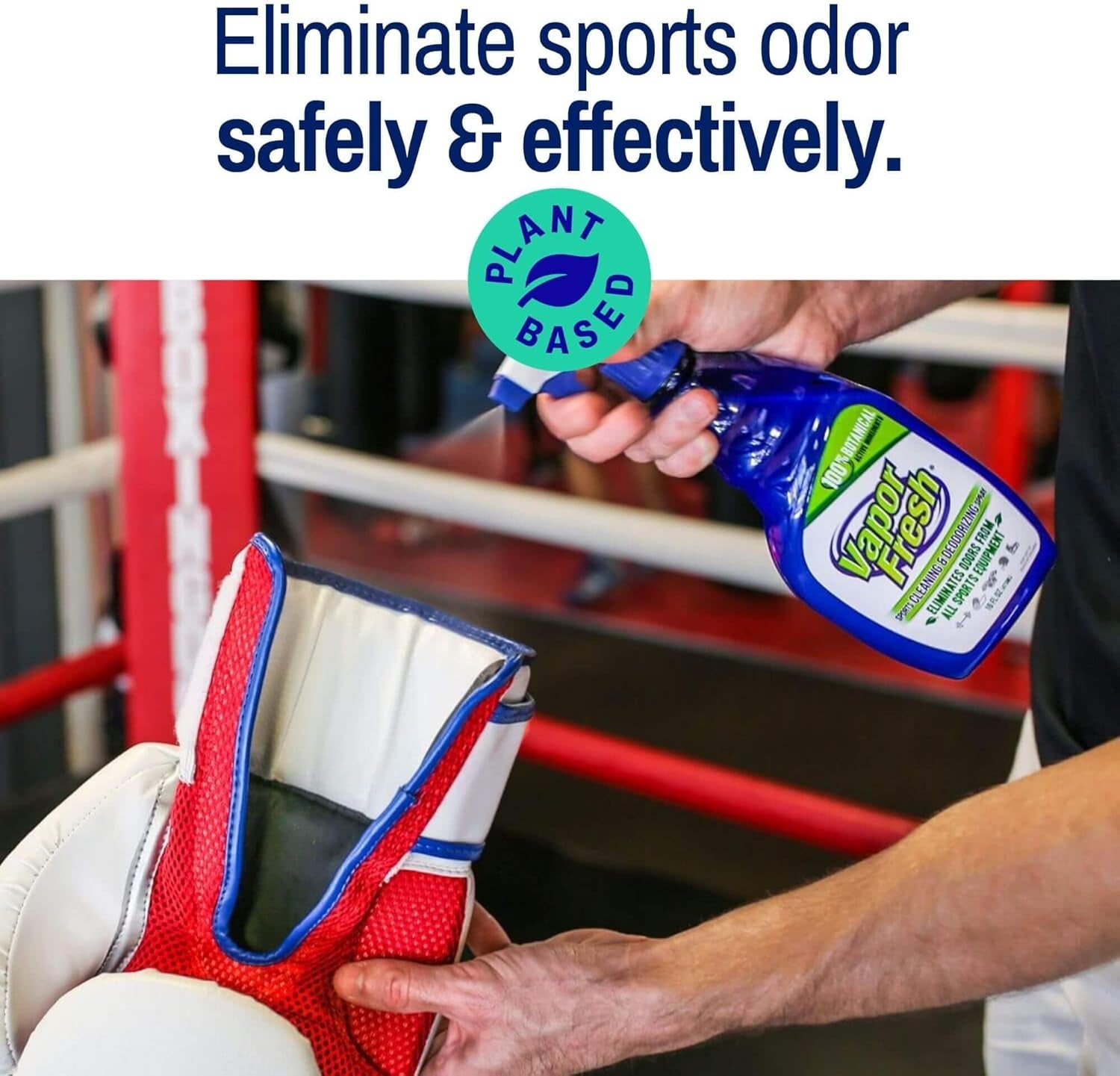 Sports Cleaner and Deodorizer - for Boxing Gloves, Sports Pads, Helmets, Gym Bags, Gym Equipment and More - Naturally Powered by Plants, 16 Fl Oz (1-Pack)