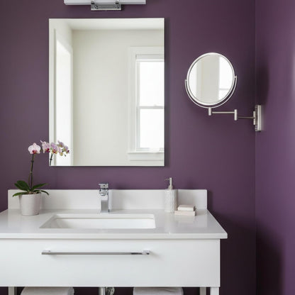Wall-Mounted Magnifying Mirror - Bathroom Makeup Mirror with 5X Magnification - 8-Inch Diameter - Nickel Finish - Model JP7506N