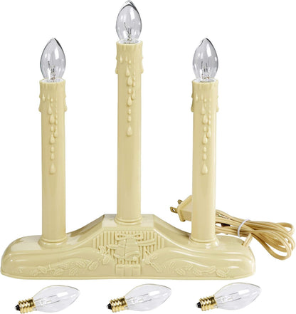 - 3 Light Candle Candoliers Extra Bulbs - Great Electric Window Candle Lamp and Christmas Decorations (3 Lights)