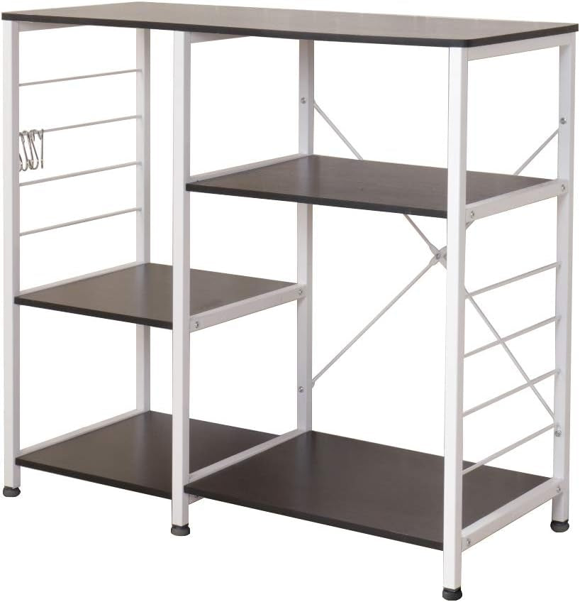 Kitchen Bakers Rack with Storage Kitchen Cart Baker'S Rack Utility Microwave Oven Stand Storage Utility Shelf Coffee Stand for Home and Kitchen Black