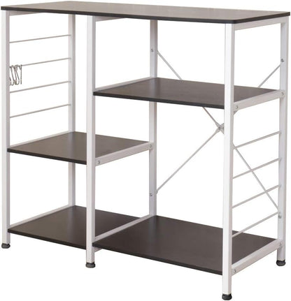Kitchen Bakers Rack with Storage Kitchen Cart Baker'S Rack Utility Microwave Oven Stand Storage Utility Shelf Coffee Stand for Home and Kitchen Black