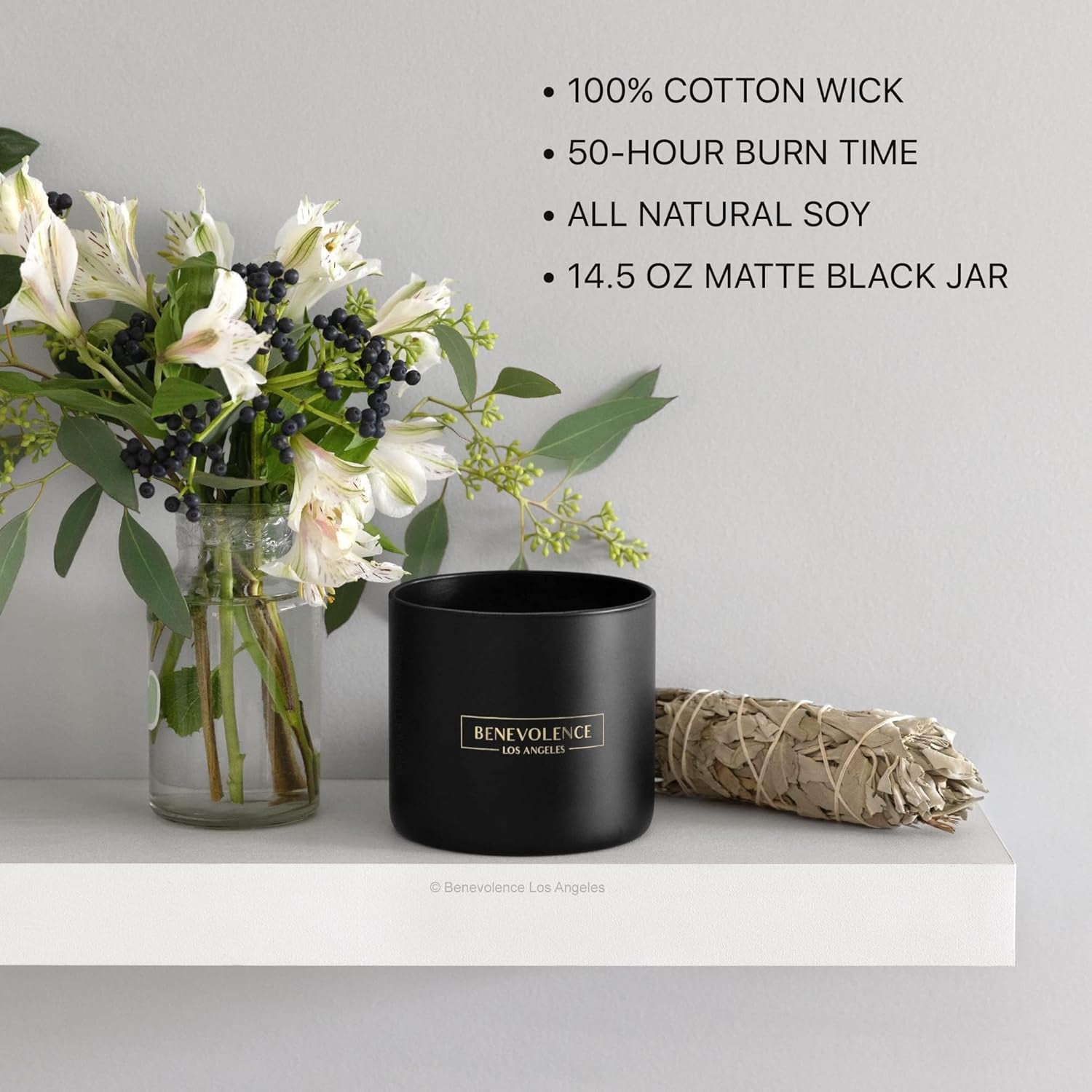 3 Wick Candle, Bergamot & Jasmine Large Christmas Scented Candles | Soy Candles | Holiday Candle Gifts for Women and Men | Home Fragrance | Aromatherapy | 14.5 Oz, 45 Hour Burn