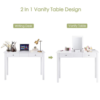 Vanity Table Dressing Table Flip Top Desk Furniture White