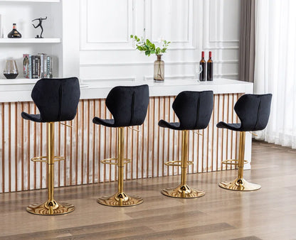 Tierone Upholstered Swivel Adjustable Height Counter Stool with Metal Frame, Modern Velvet Counter Stool