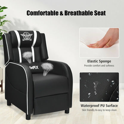 Massage Gaming Recliner Chair Racing Single Lounge Sofa Home Theater Seat White