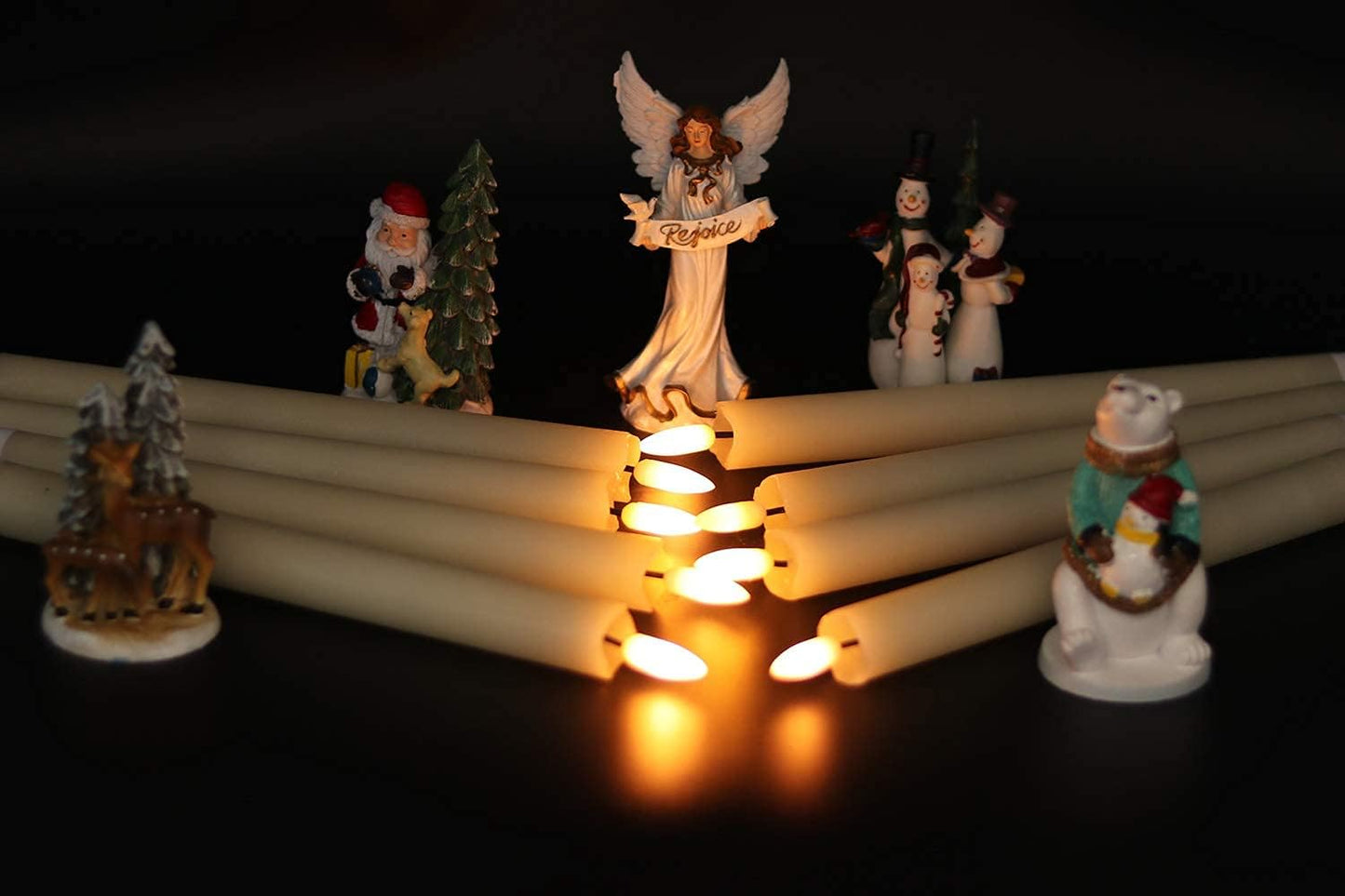 Flameless Flickering Taper Candles with 2 Remote Controls and Timer, Real Wax 3D Wick Light Window Candles Battery Operated Pack of 8, Christmas Home Wedding Decor(Ivory, 0.78 X 9.64 Inch)