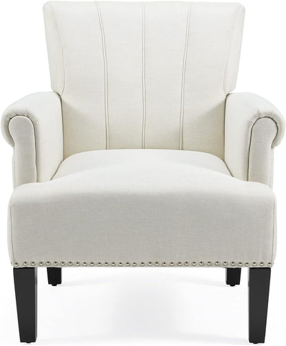 Living Room Accent Chair with Armrests, Modern Accent Chair, Living Room Chairs, Armchairs for Living Room, Office, Beige