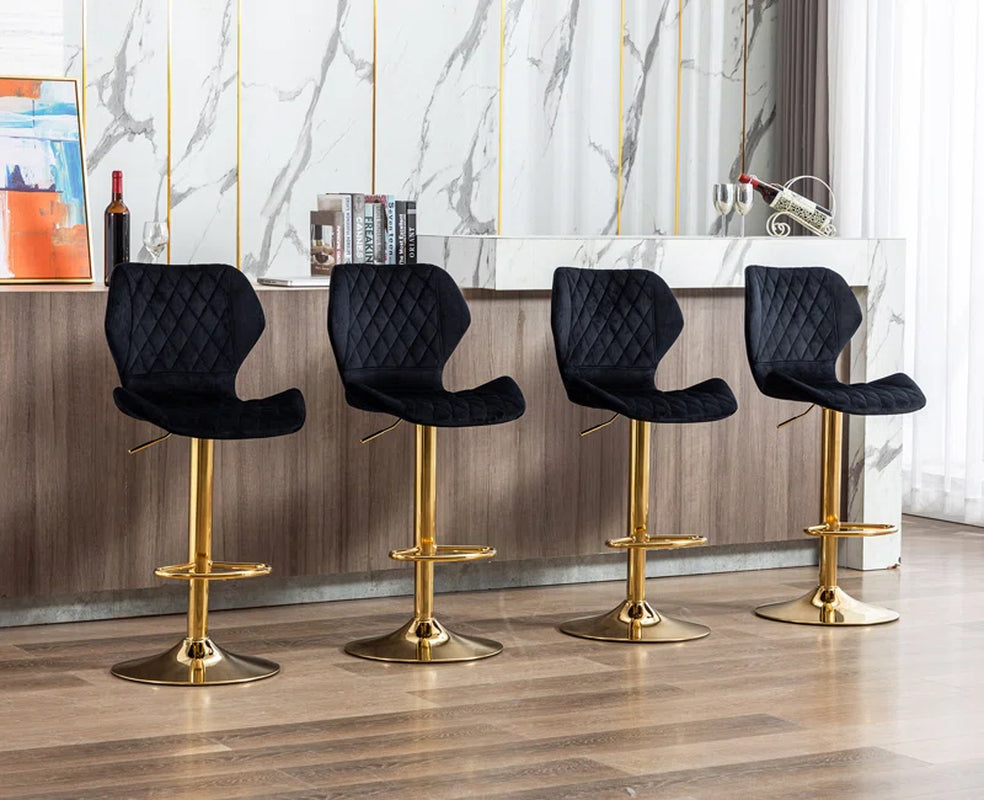 Tierone Upholstered Swivel Adjustable Height Counter Stool with Metal Frame, Modern Velvet Counter Stool