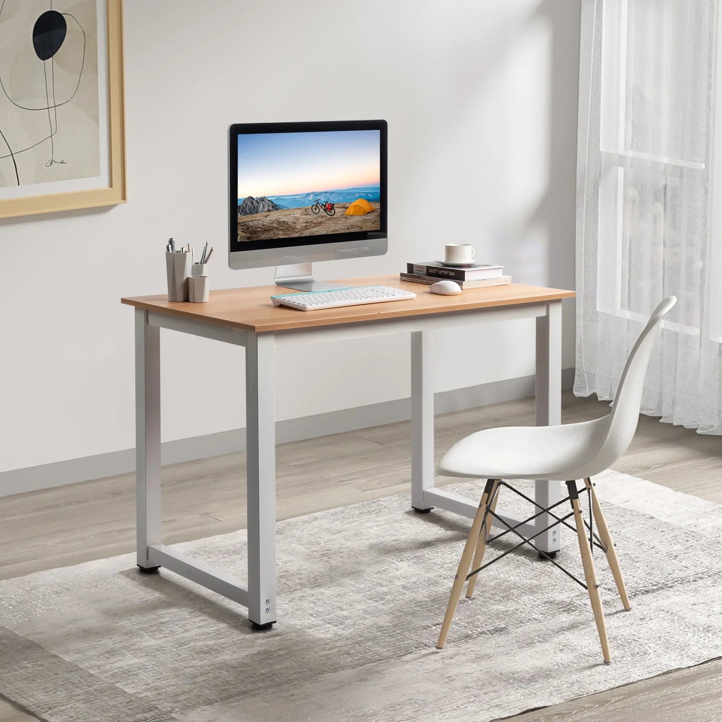 Wood Computer Desk PC Laptop Study Table Workstation Home Office Furniture