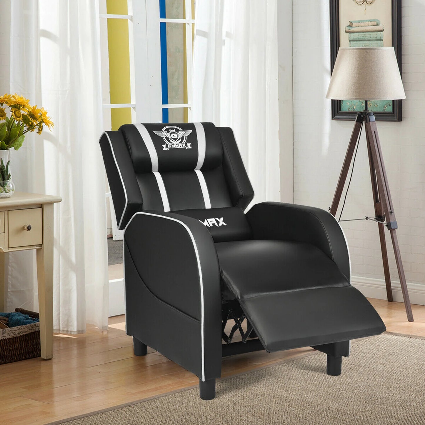 Massage Gaming Recliner Chair Racing Single Lounge Sofa Home Theater Seat White