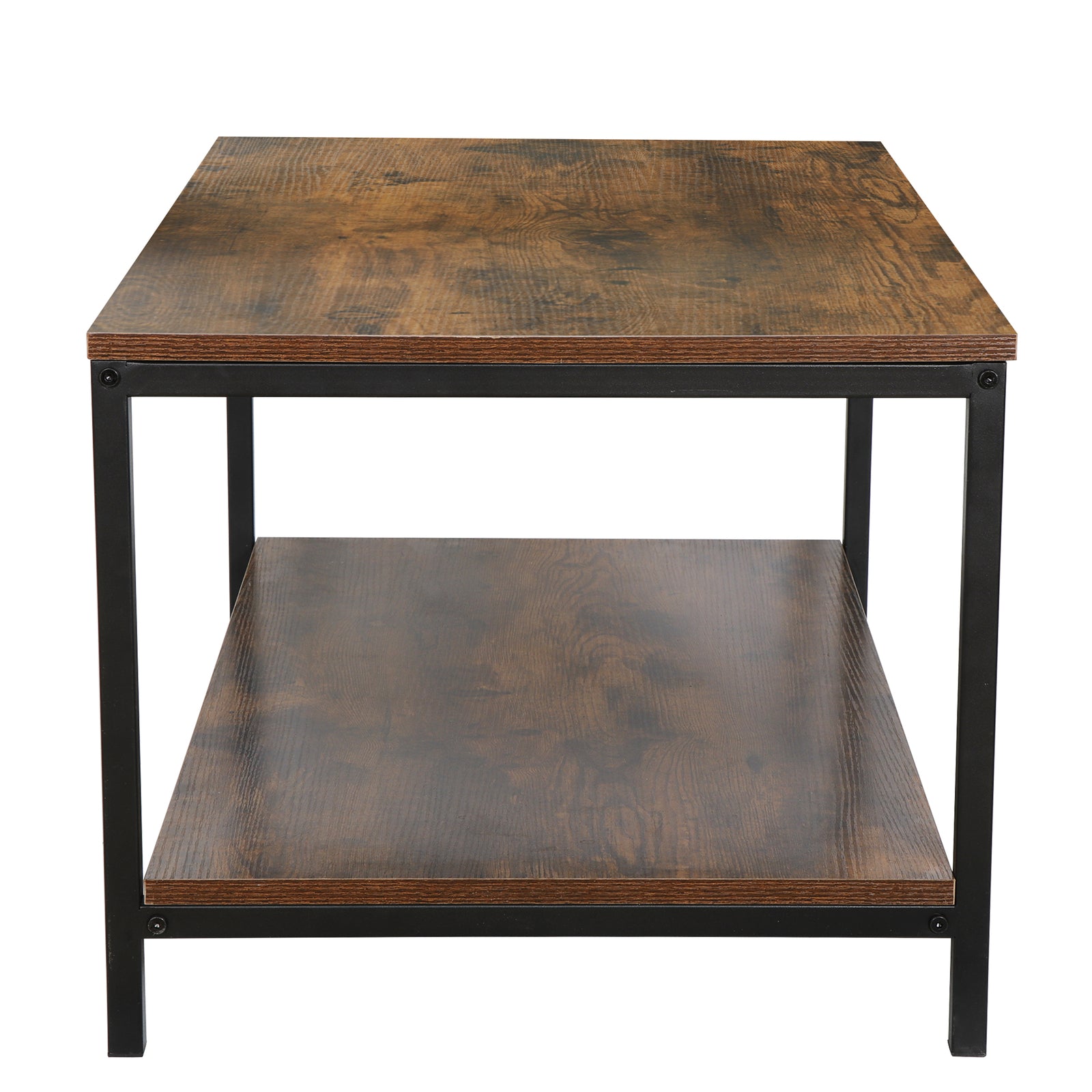 Rustic Wood Coffee Table Rectangular Coffee Table with Storage Shelf Durable 31"